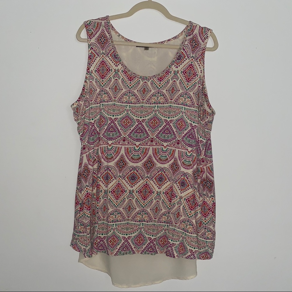 Printed Tulip Back Tank Top
